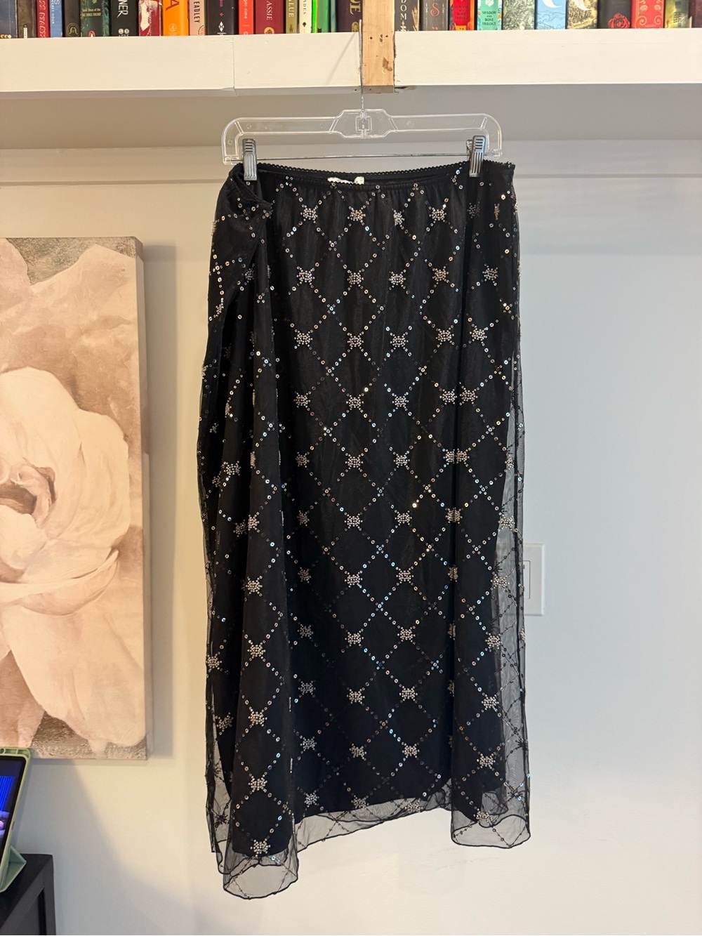 Black Embellished Maxi Skirt